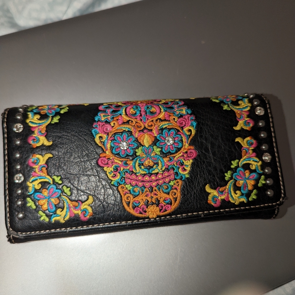 sugar skull wallet